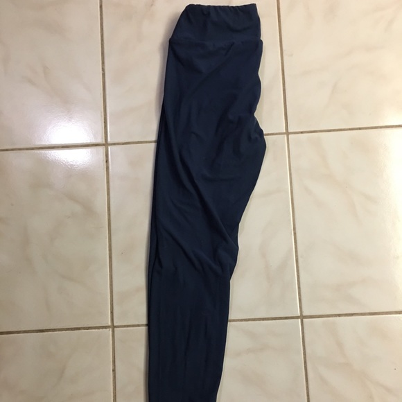 Lularoe OS solid blue leggings, like new! - Picture 2 of 8